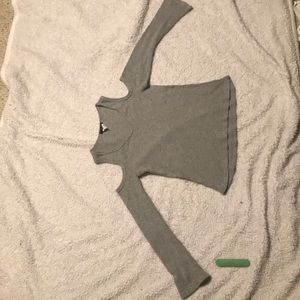 Grey Shoulderless Top